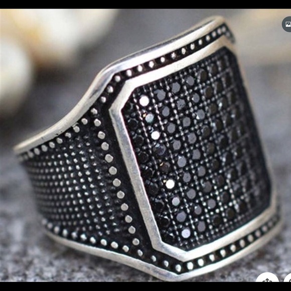 Men’s .925 Sterling Silver Black Onyx Ring - Picture 3 of 3